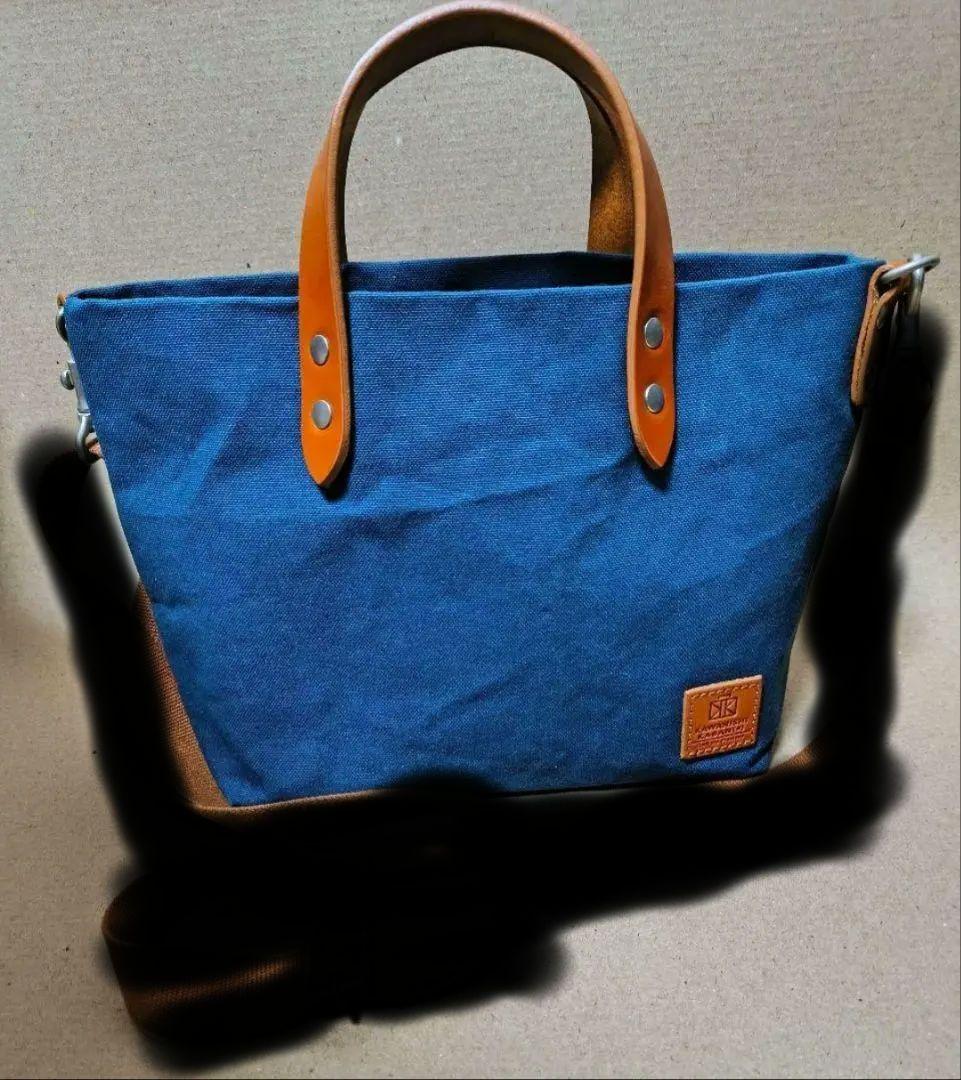 カワニシカバン　ミニモン　ウォッシュブルー　ショルダー無し