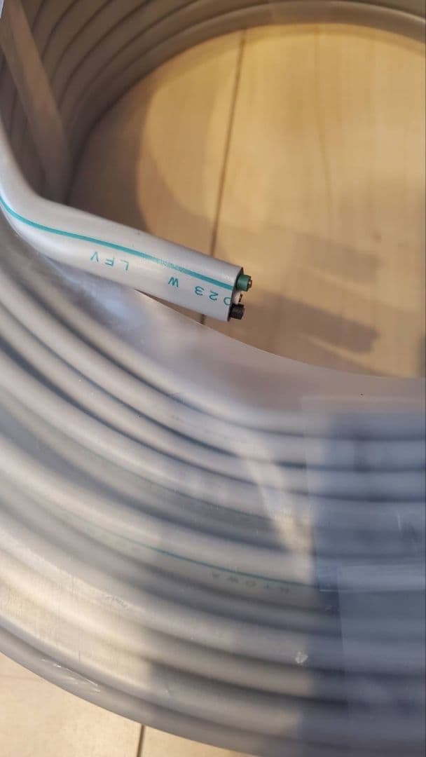 ケーブル100m巻き　VVF2.0-3c 黒白緑