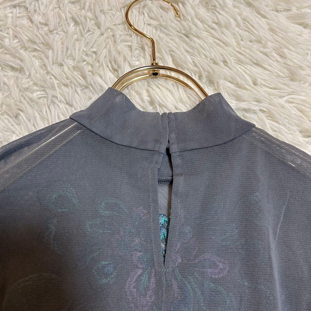 VIVIENNE TAM 花柄刺繍入り チュニック グレー 38