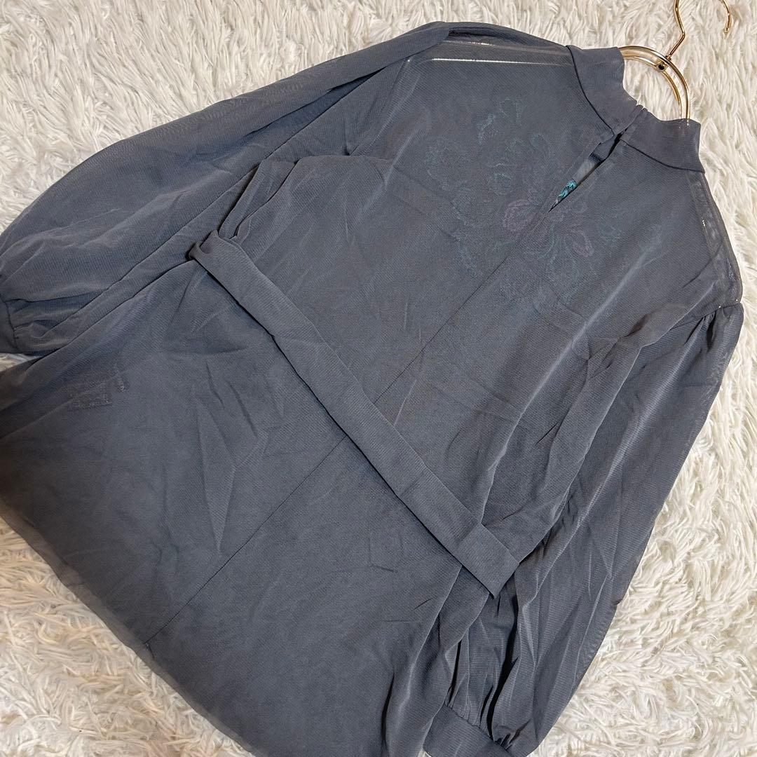 VIVIENNE TAM 花柄刺繍入り チュニック グレー 38