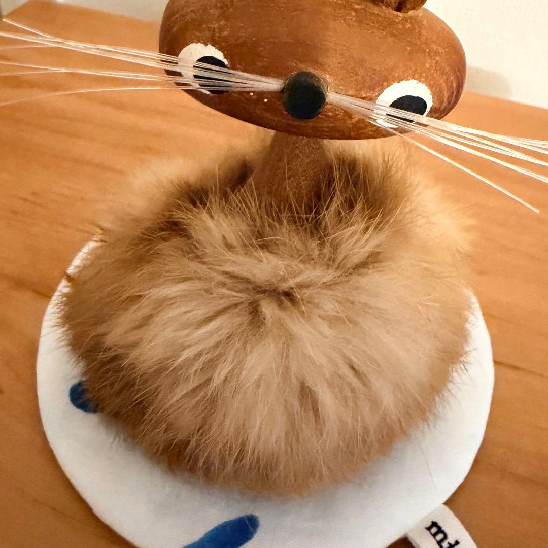 北欧ヴィンテージ チークのモフモフうさぎさん 【ミナペルホネンのおまけ付き】
