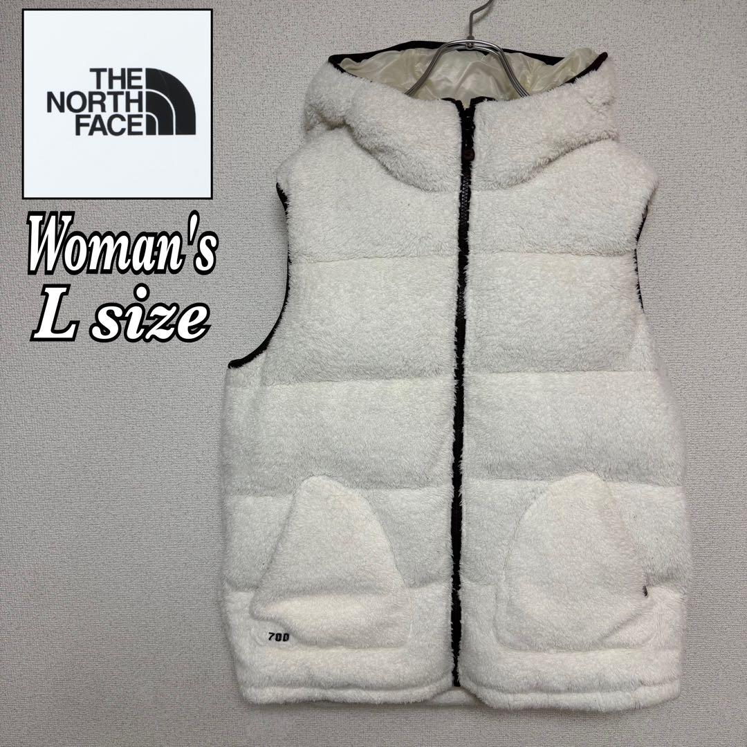 ノースフェイス ホワイトレーベル ボアフリース ダウンベスト 韓国限定 Lサイズ