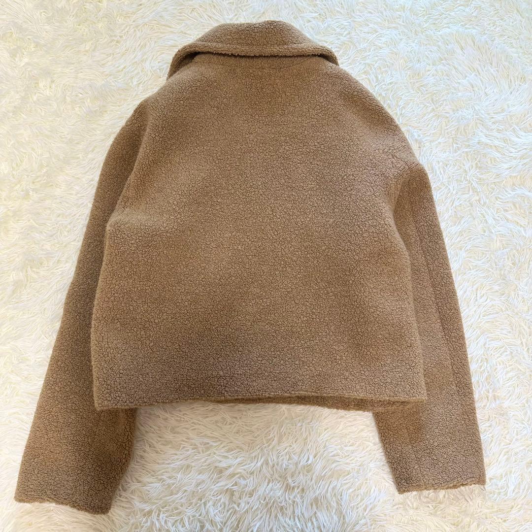 【Theory】テディフリース　ボア　ショート丈　ピーコート　ベージュ