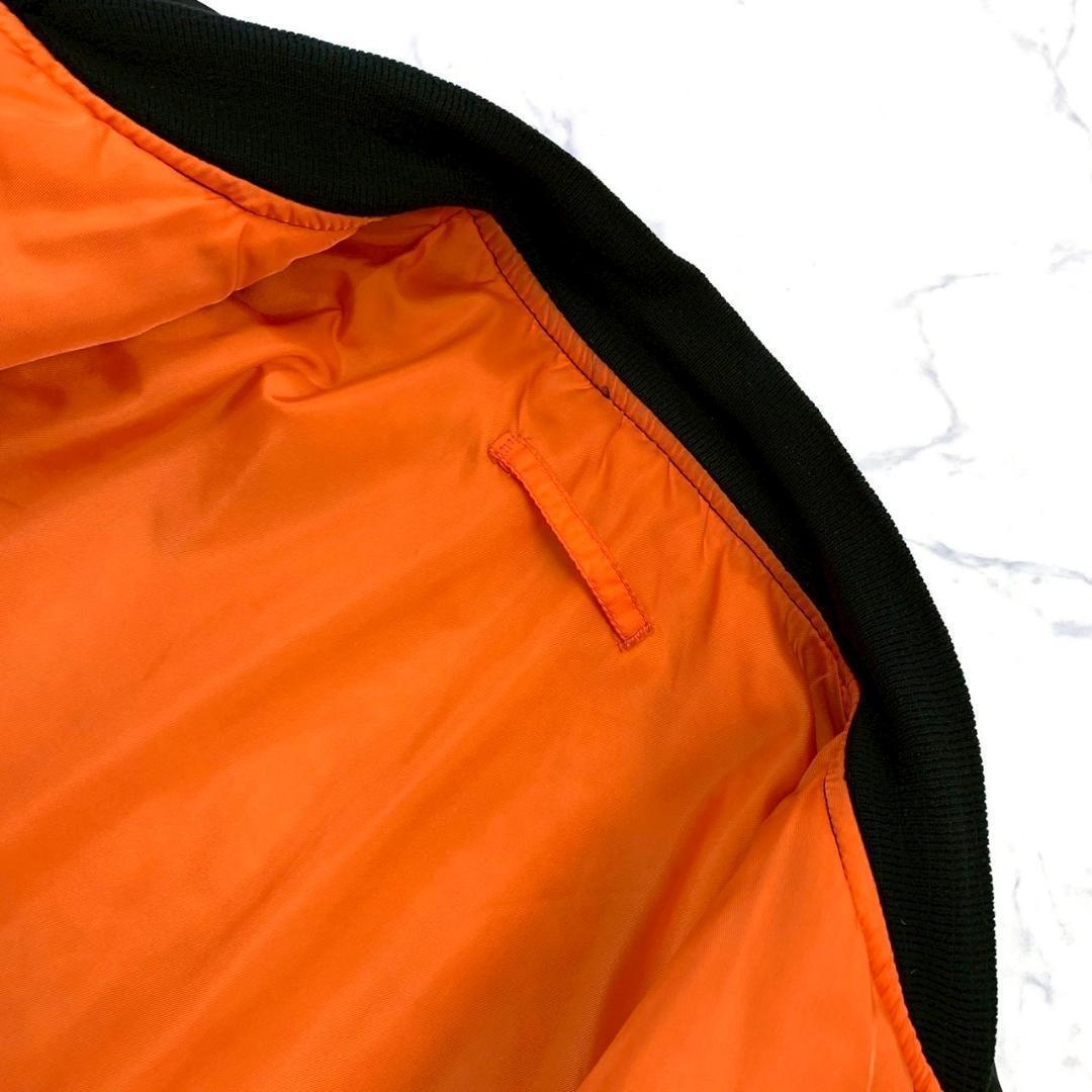 希少カラー★90s USA製 アルファ MA-1 バックロゴ 黒 XL　D258