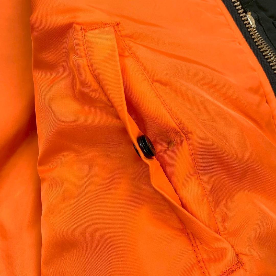 希少カラー★90s USA製 アルファ MA-1 バックロゴ 黒 XL　D258