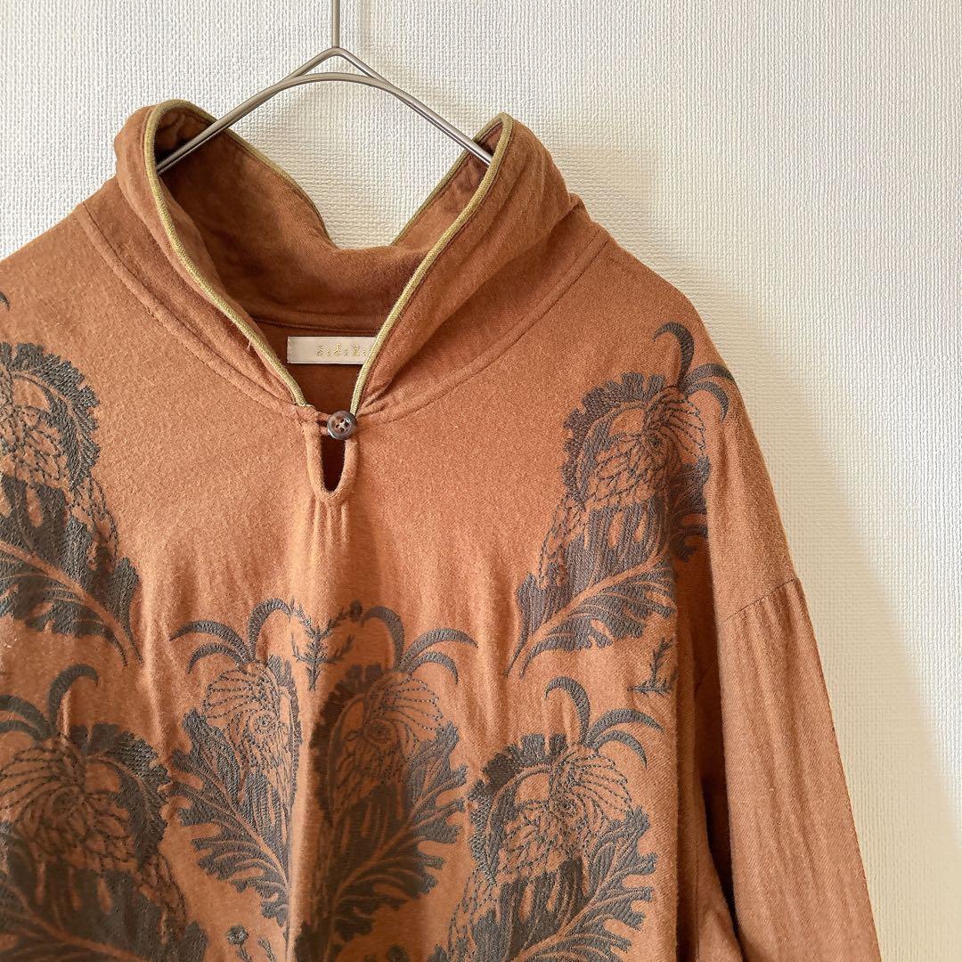 ✔️ didizizi ディディジジ オウム刺繍 ネルOP ワンピース ロング