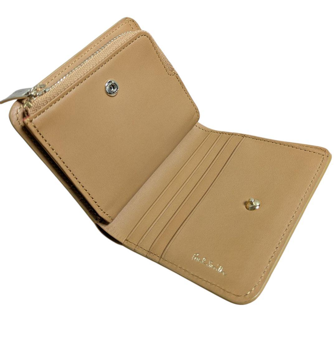 新品 ポールスミス 二つ折り財布 バニーエンボス ベージュ レディース