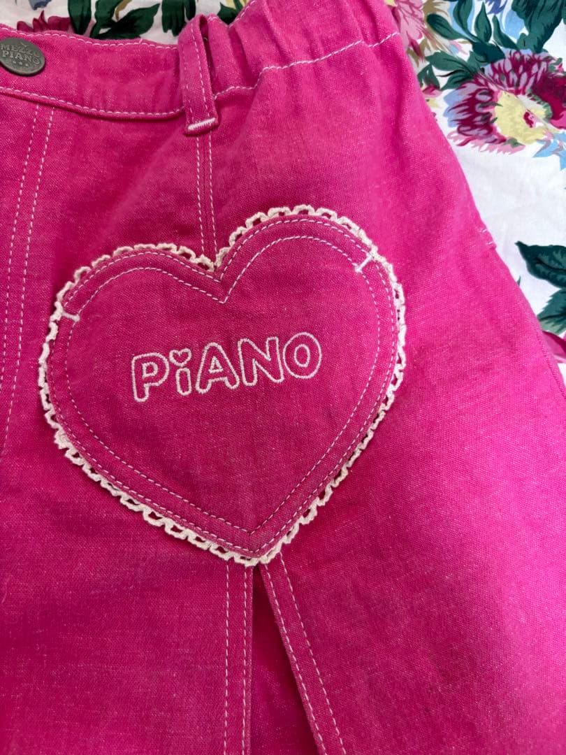 【美品】メゾピアノ☆ミミポポ刺繍入りプリーツスカート