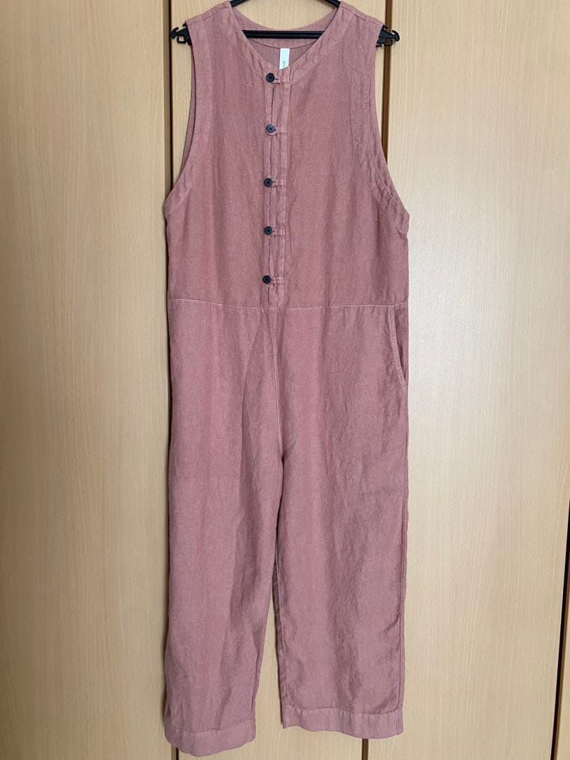 新品　prit リネンサロペット　ダスティピンク