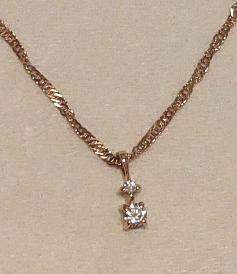 k10 Jouete スクリュー ダイヤモンドネックレス PG 0,03ct