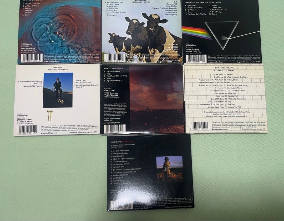 ピンクフロイド ダブル紙ジャケット輸入盤CD7タイトル 2011年リマスター