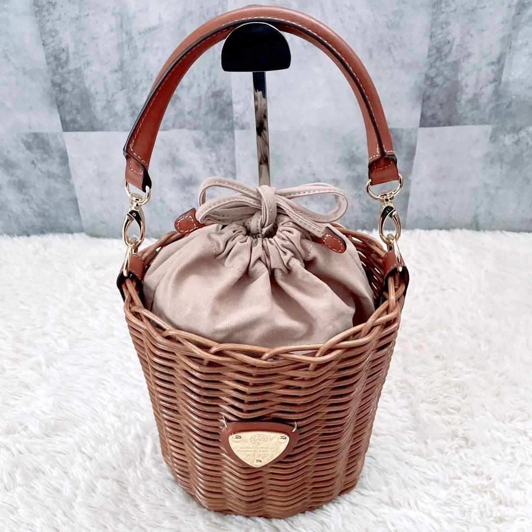 極美品✨ATAO 2WAY かごバッグ ショルダーバッグ ラビットファー付き