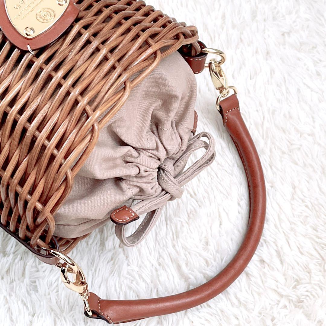 極美品✨ATAO 2WAY かごバッグ ショルダーバッグ ラビットファー付き