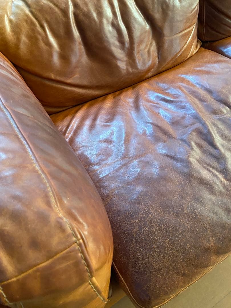 【Hiro】クラッシュゲートPUMPパンプ本革3人掛けソファー⭐︎