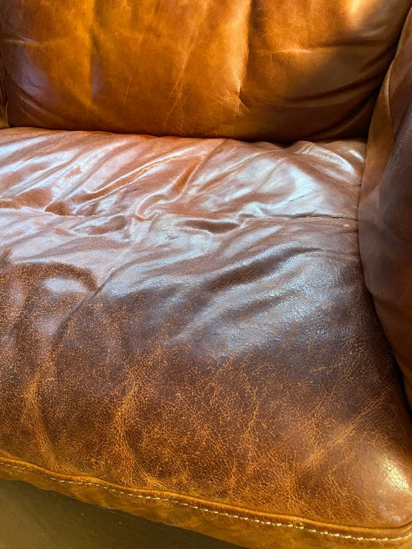【Hiro】クラッシュゲートPUMPパンプ本革3人掛けソファー⭐︎