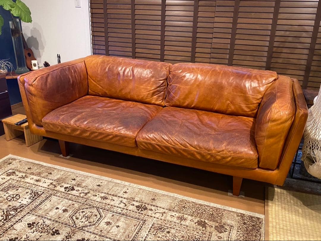 【Hiro】クラッシュゲートPUMPパンプ本革3人掛けソファー⭐︎