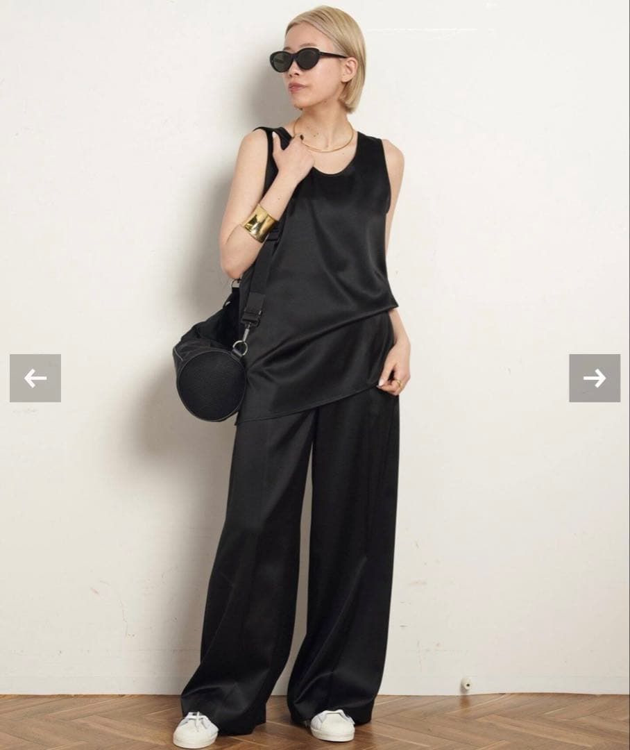 AP STUDIO サテンタックパンツ