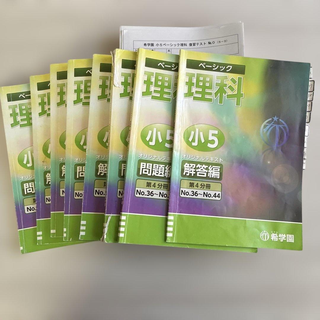 希学園 ベーシック　理科　テキスト復習 テスト
