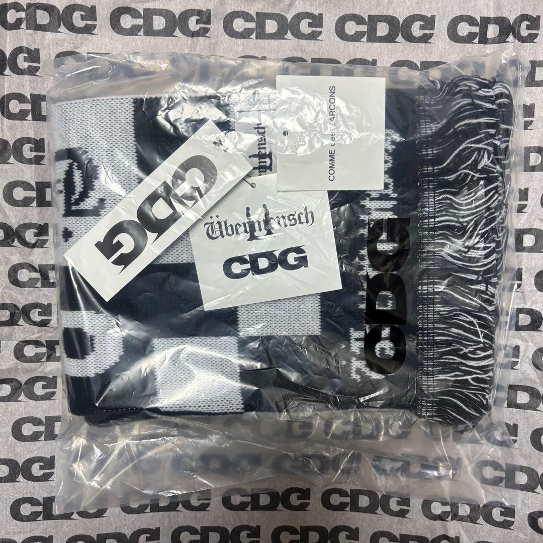 小物 CDG G-DRAGON CHECKERED STOLE WHITE BLACK