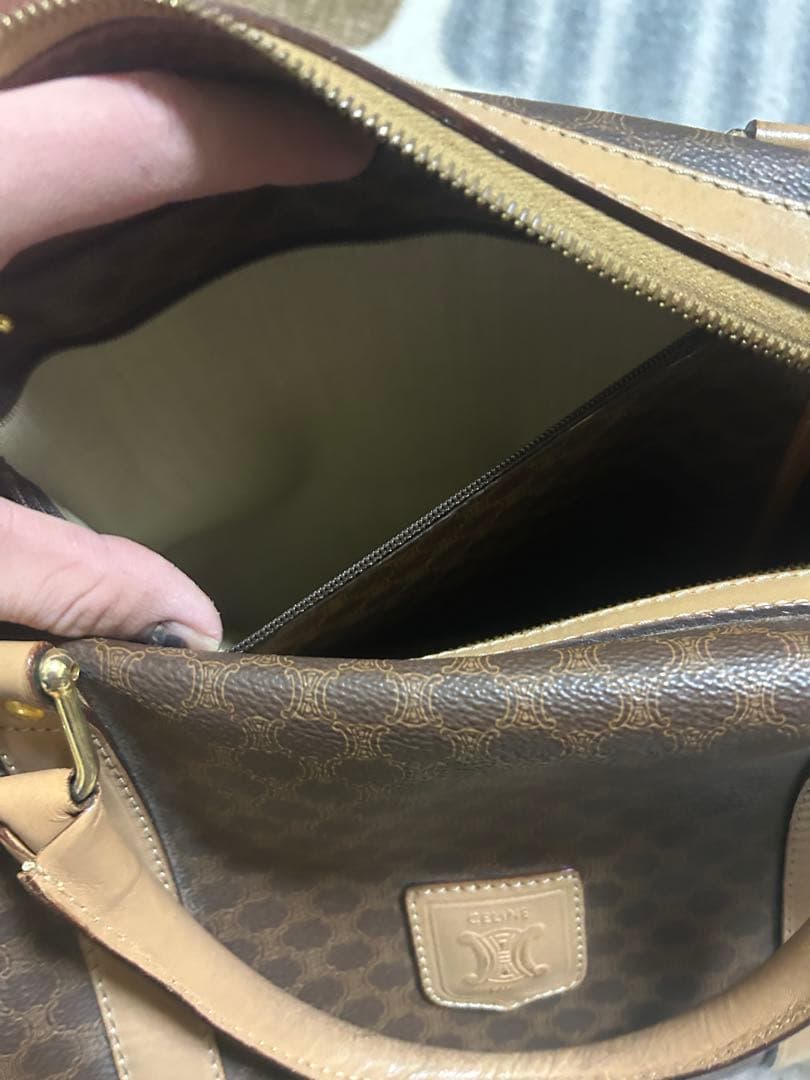 Celine ブラウンレザーボストンバッグ