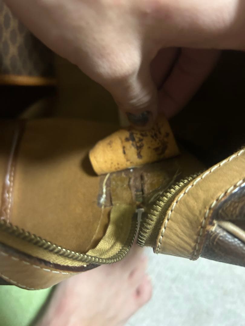 Celine ブラウンレザーボストンバッグ