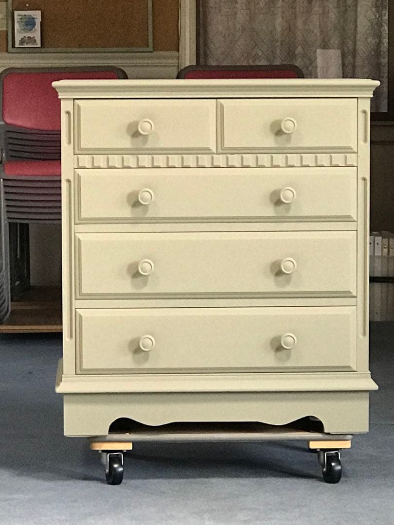 Country Chest of Drawersカントリーチェスト　オリブグレー