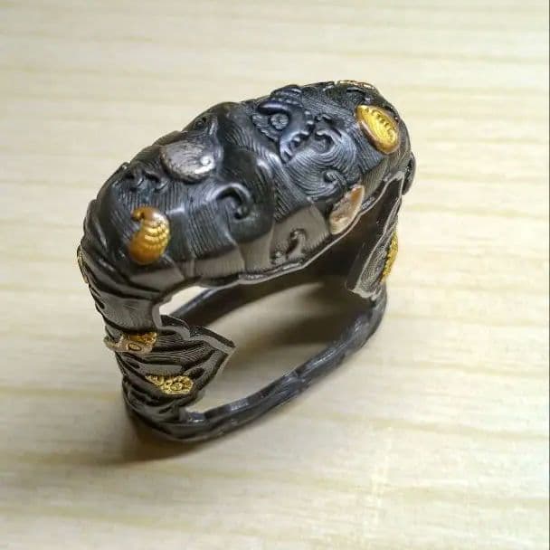 刀装具　美品海図貝づくし【縁、栗形、頭？鐺】