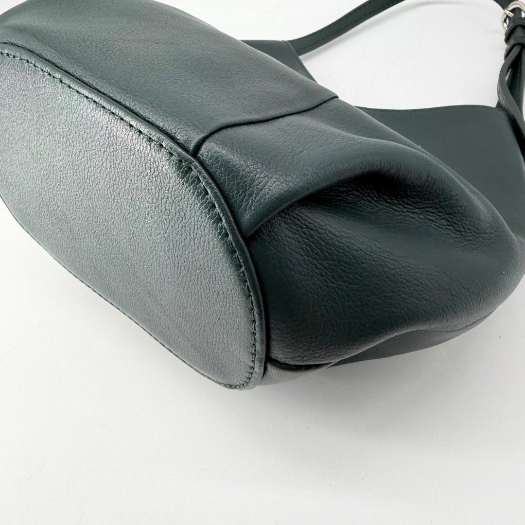17084✨マザーハウス ミズバショウ レザー ワンショルダーバッグ グリーン