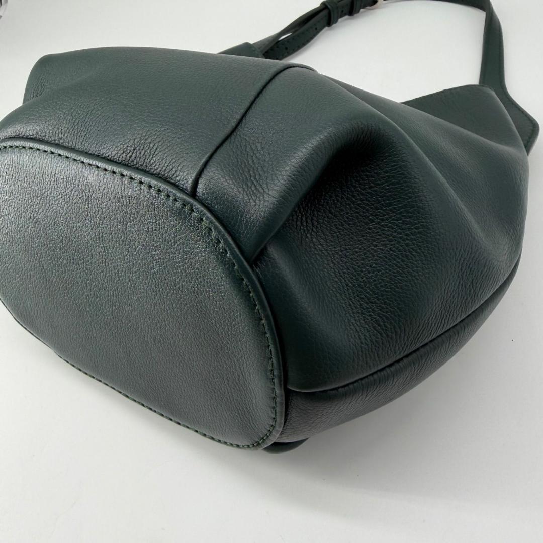 17084✨マザーハウス ミズバショウ レザー ワンショルダーバッグ グリーン