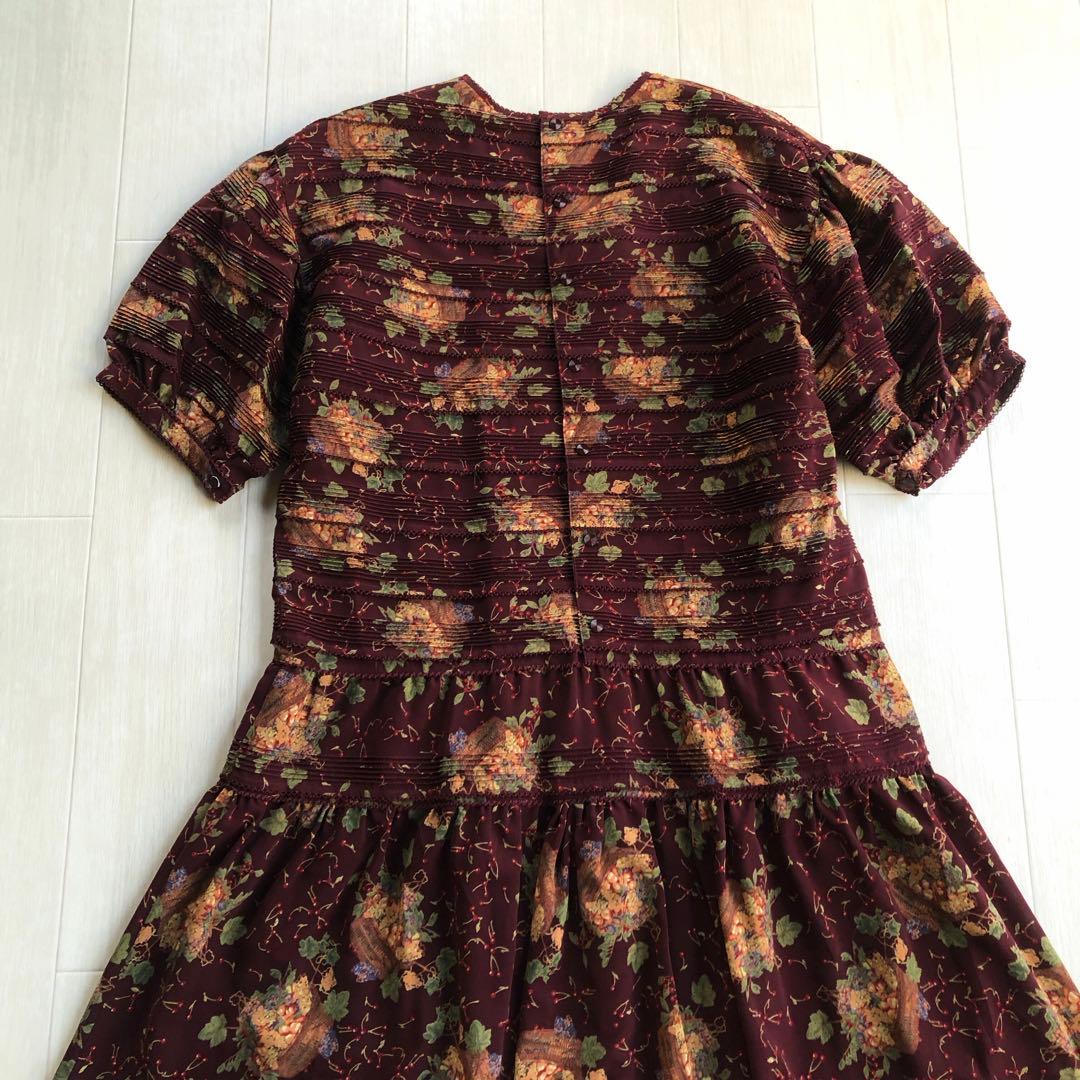 カネコイサオ フルーツバスケット チェリー ピンタック ピコレース ワンピース