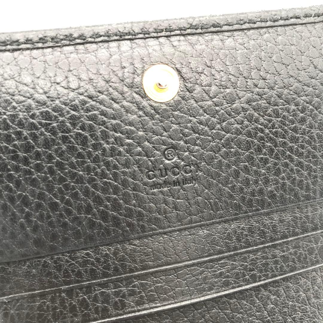 正規品　新品同様　グッチ財布　グッチ折り財布　GGマーモント　ブラックレザー