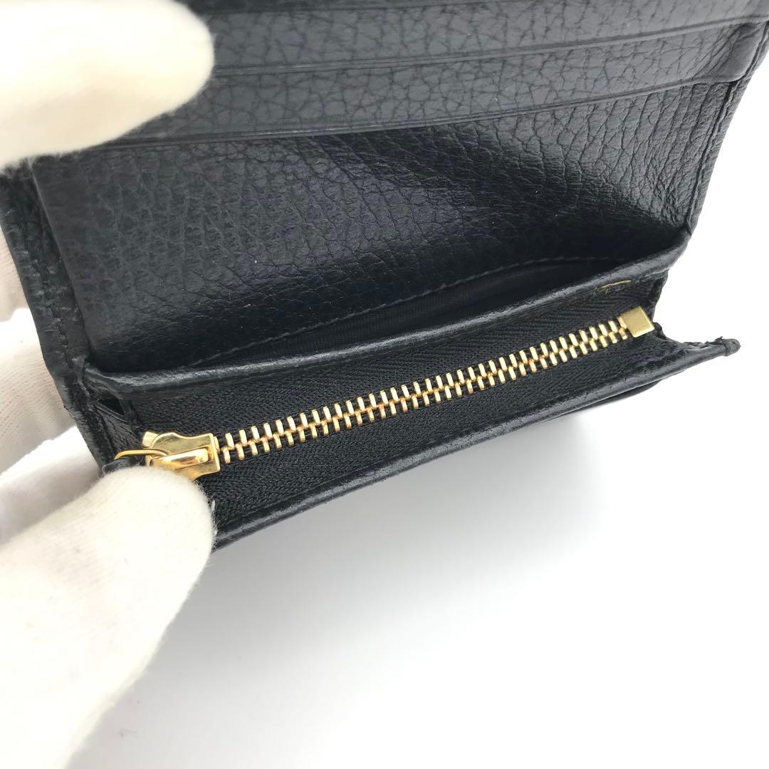 正規品　新品同様　グッチ財布　グッチ折り財布　GGマーモント　ブラックレザー