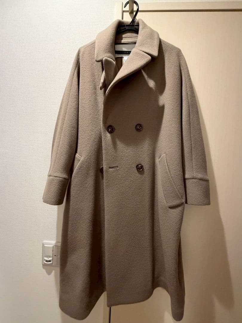 TICCA ベージュ ダブルブレスト ロングコート