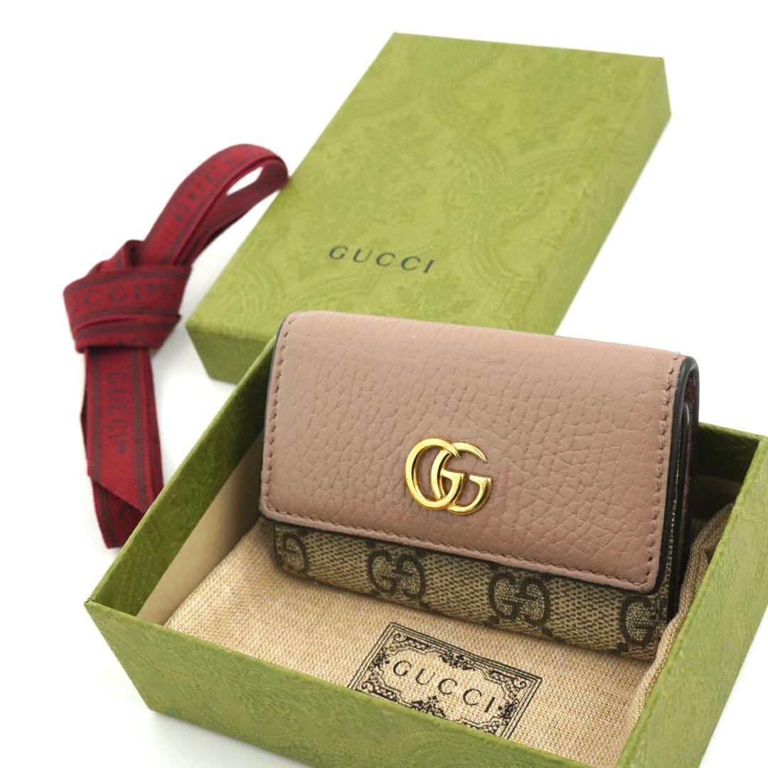✨未使用展示品・箱付き✨　GUCCI キーケース　マーモント　6連　バイカラー