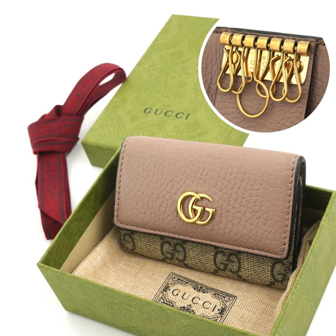 ✨未使用展示品・箱付き✨　GUCCI キーケース　マーモント　6連　バイカラー