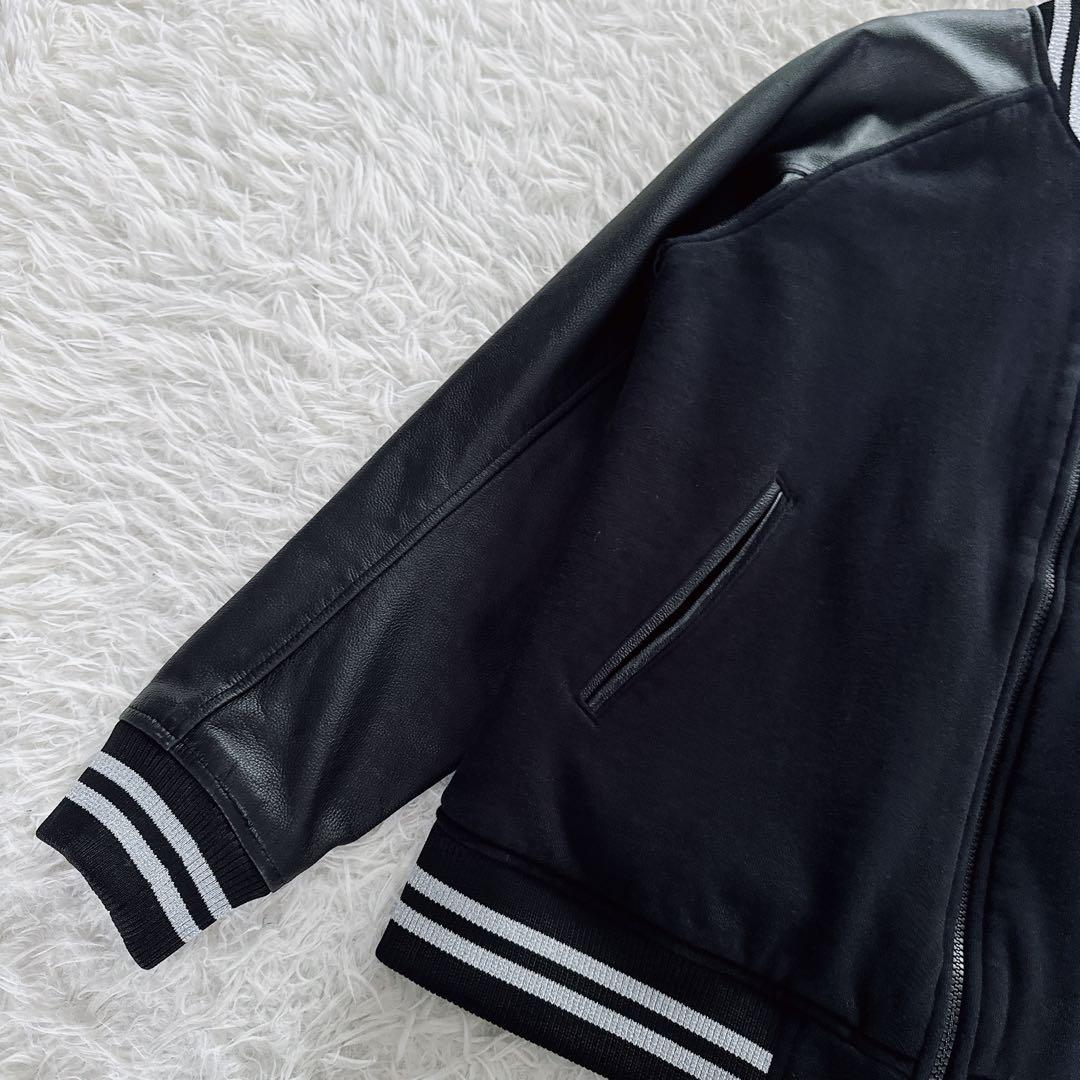 【1PIU1UGUALE3 RELAX】スタジャン レザー ブラック Lサイズ