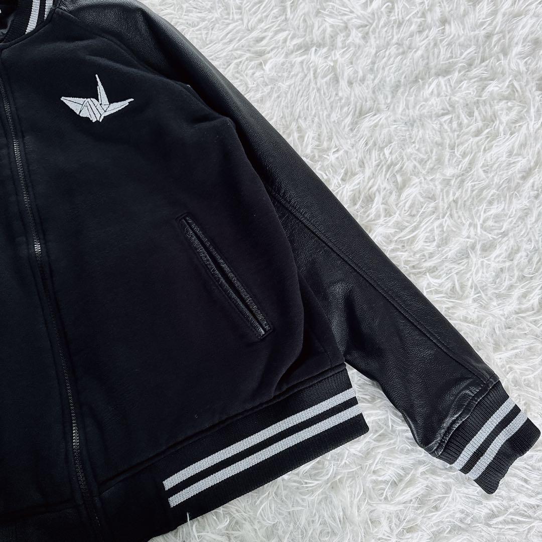 【1PIU1UGUALE3 RELAX】スタジャン レザー ブラック Lサイズ