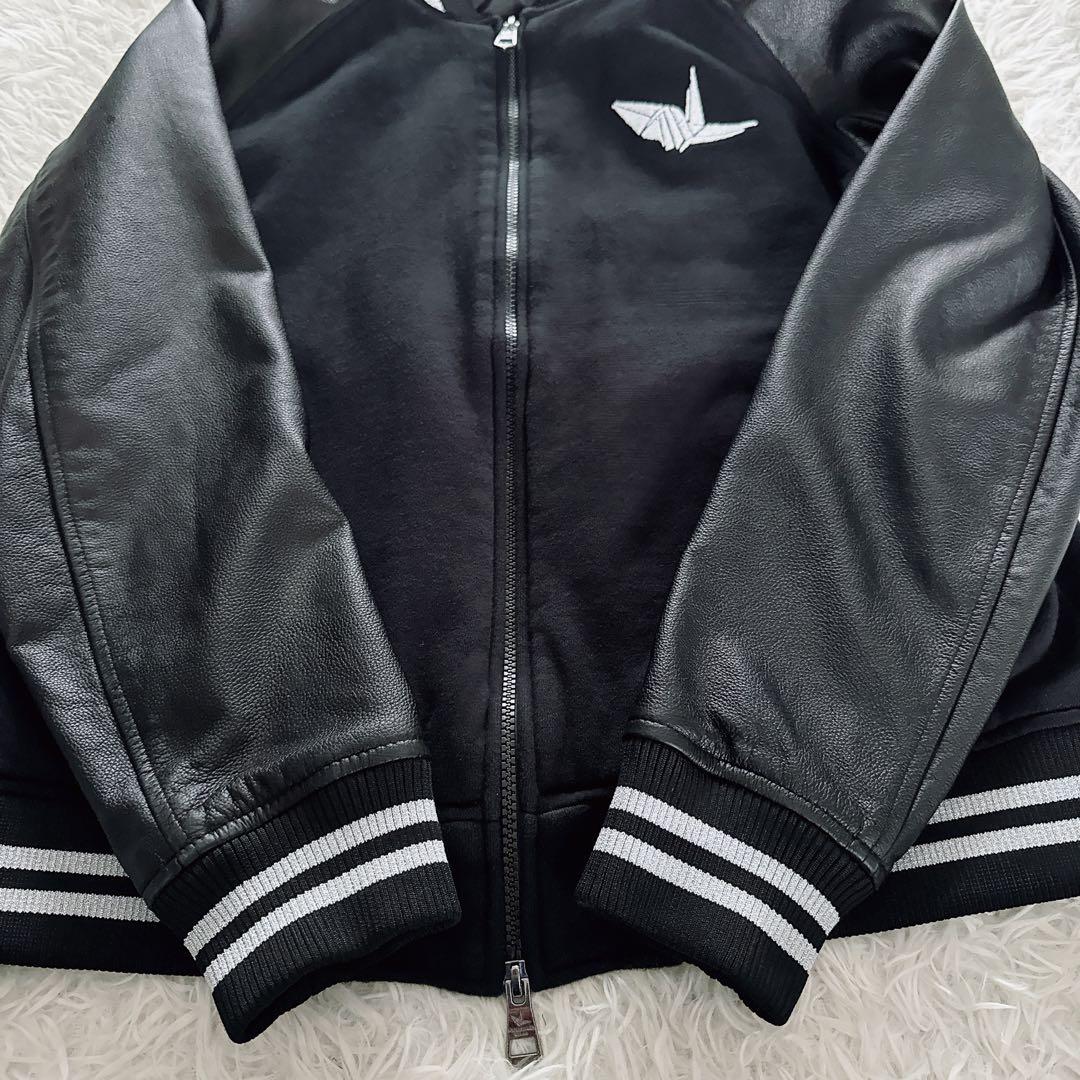 【1PIU1UGUALE3 RELAX】スタジャン レザー ブラック Lサイズ