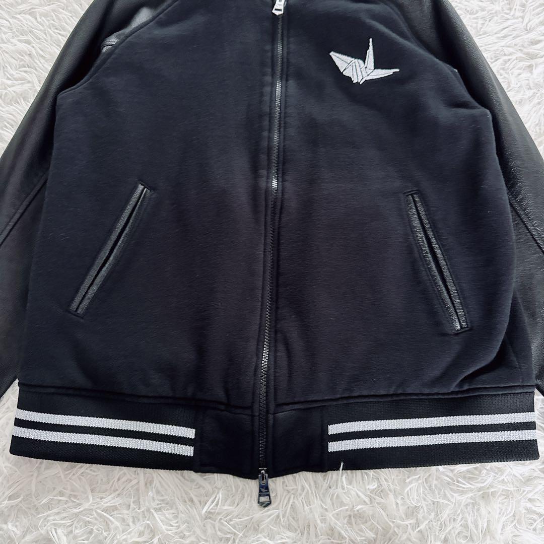 【1PIU1UGUALE3 RELAX】スタジャン レザー ブラック Lサイズ