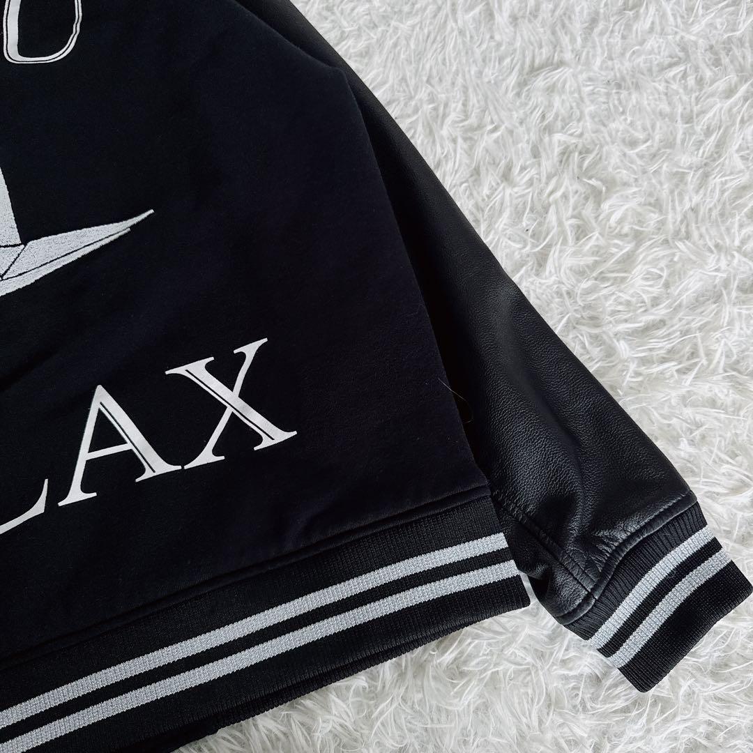 【1PIU1UGUALE3 RELAX】スタジャン レザー ブラック Lサイズ