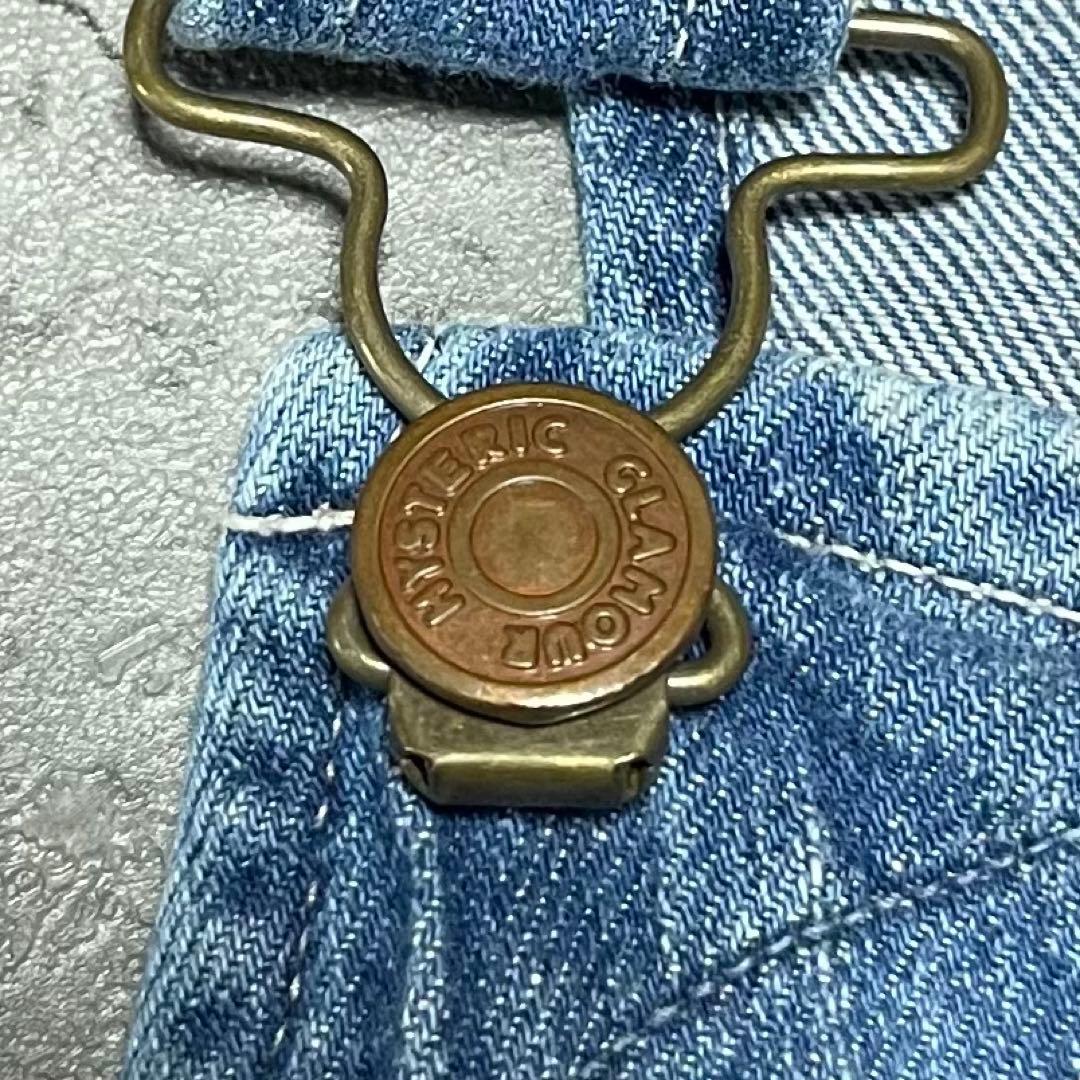 ヒステリックグラマー　プリントロゴ　デニムオーバーオール　フリーサイズ.