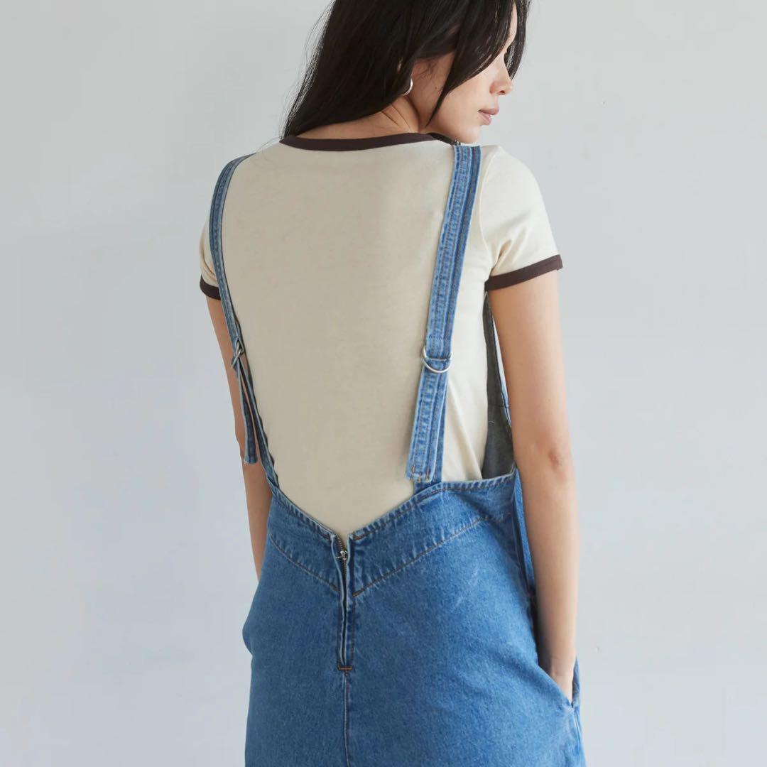 searoomlynn ☆ Vフロント デニムサロペット（ブルー）