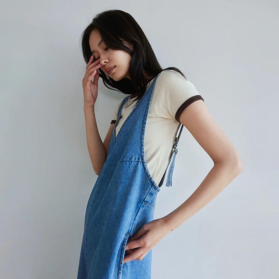 searoomlynn ☆ Vフロント デニムサロペット（ブルー）