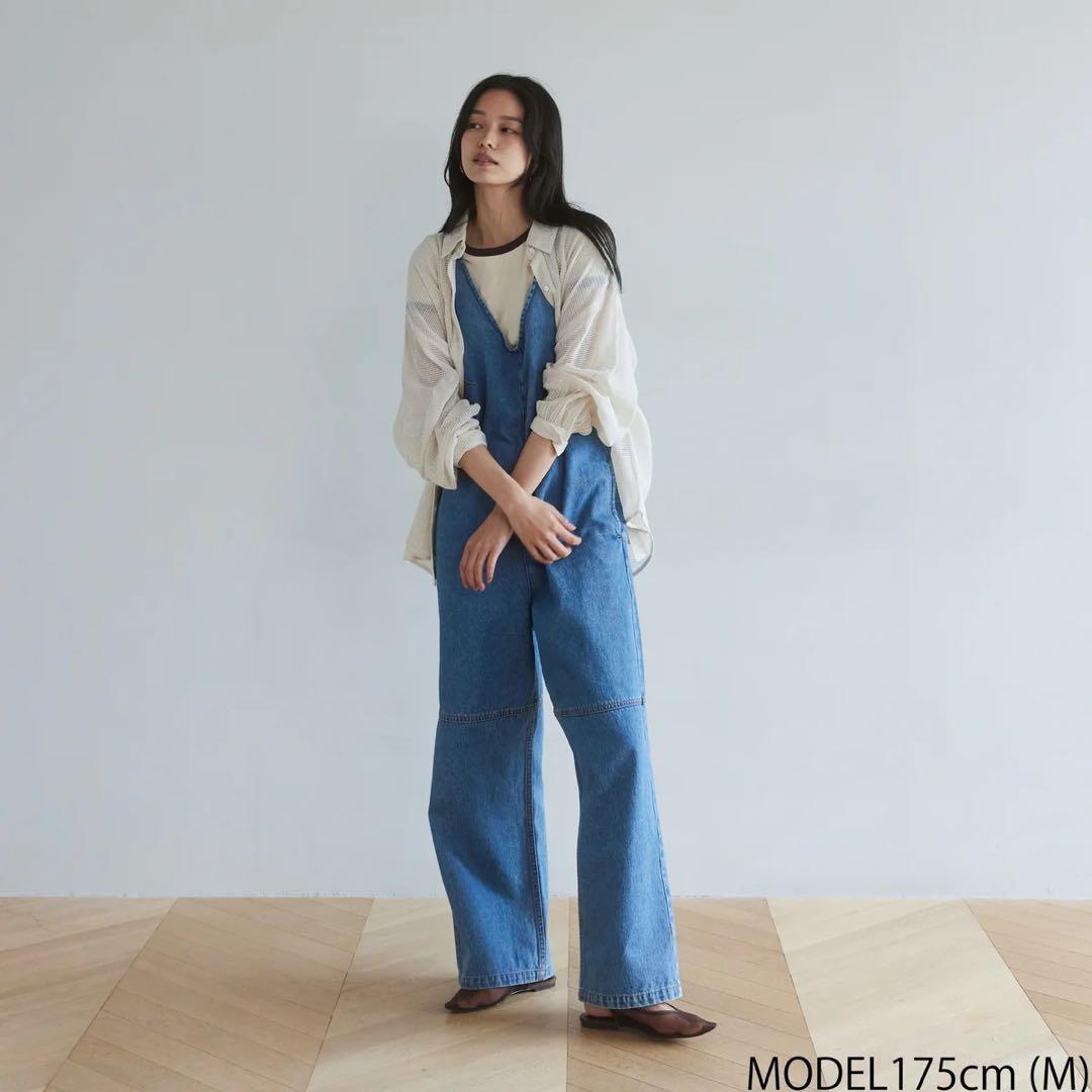 searoomlynn ☆ Vフロント デニムサロペット（ブルー）