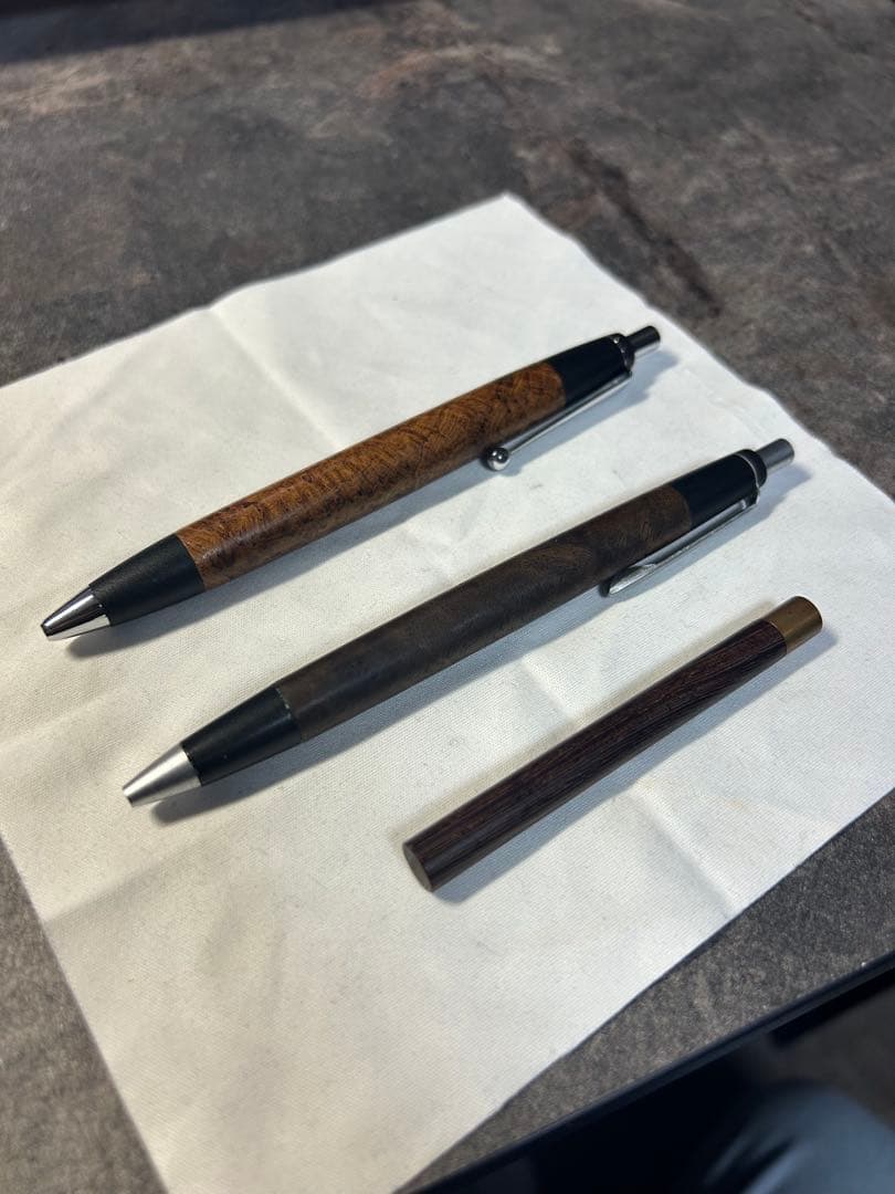 野原工芸　チーク瘤BP、神代胡桃MP 工房楔　ムラサキタガヤ芯ケース +おまけ