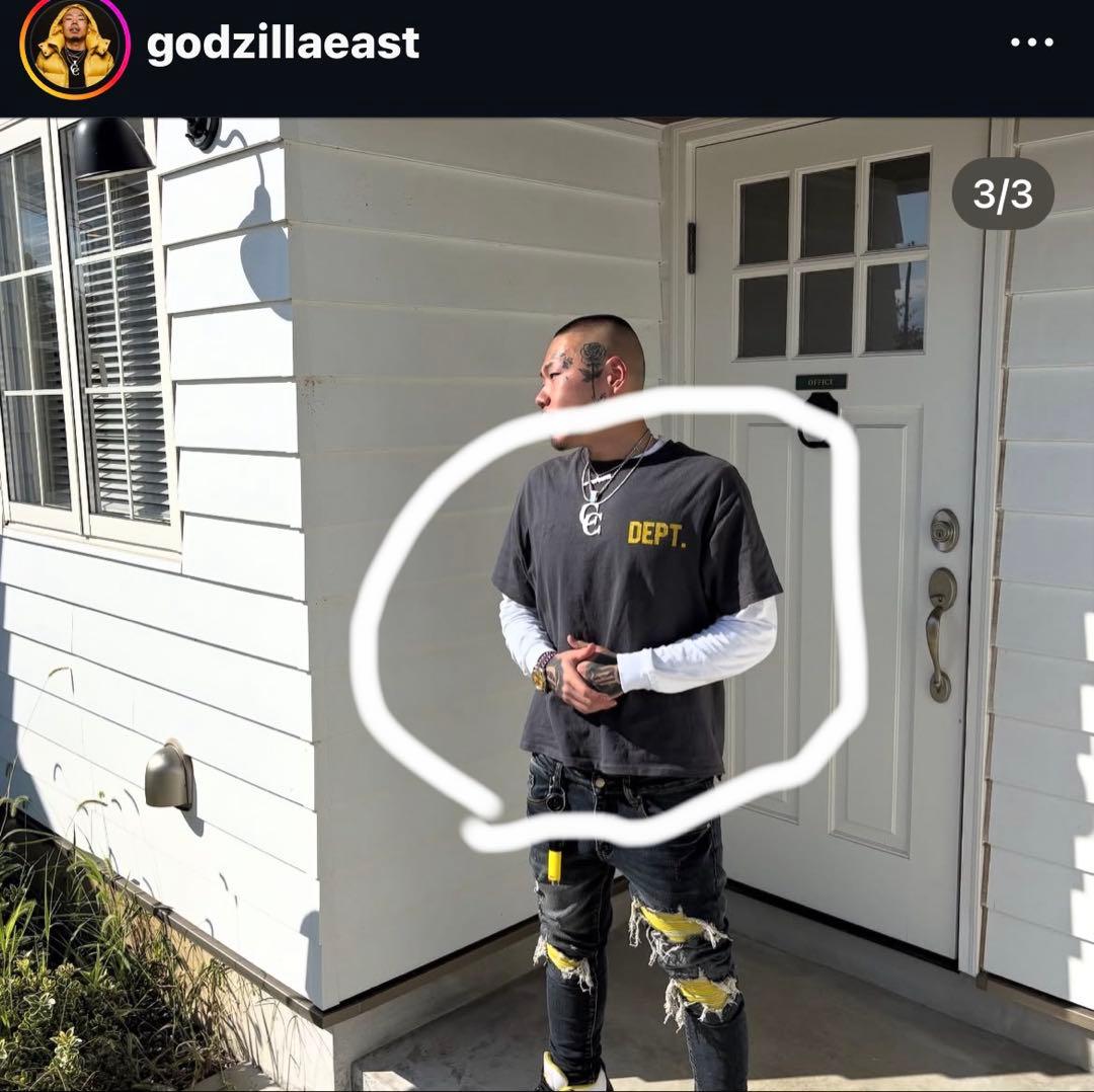 GALLERY DEPT. tシャツ　coachコラボ　ブラック　イエロー　Xs