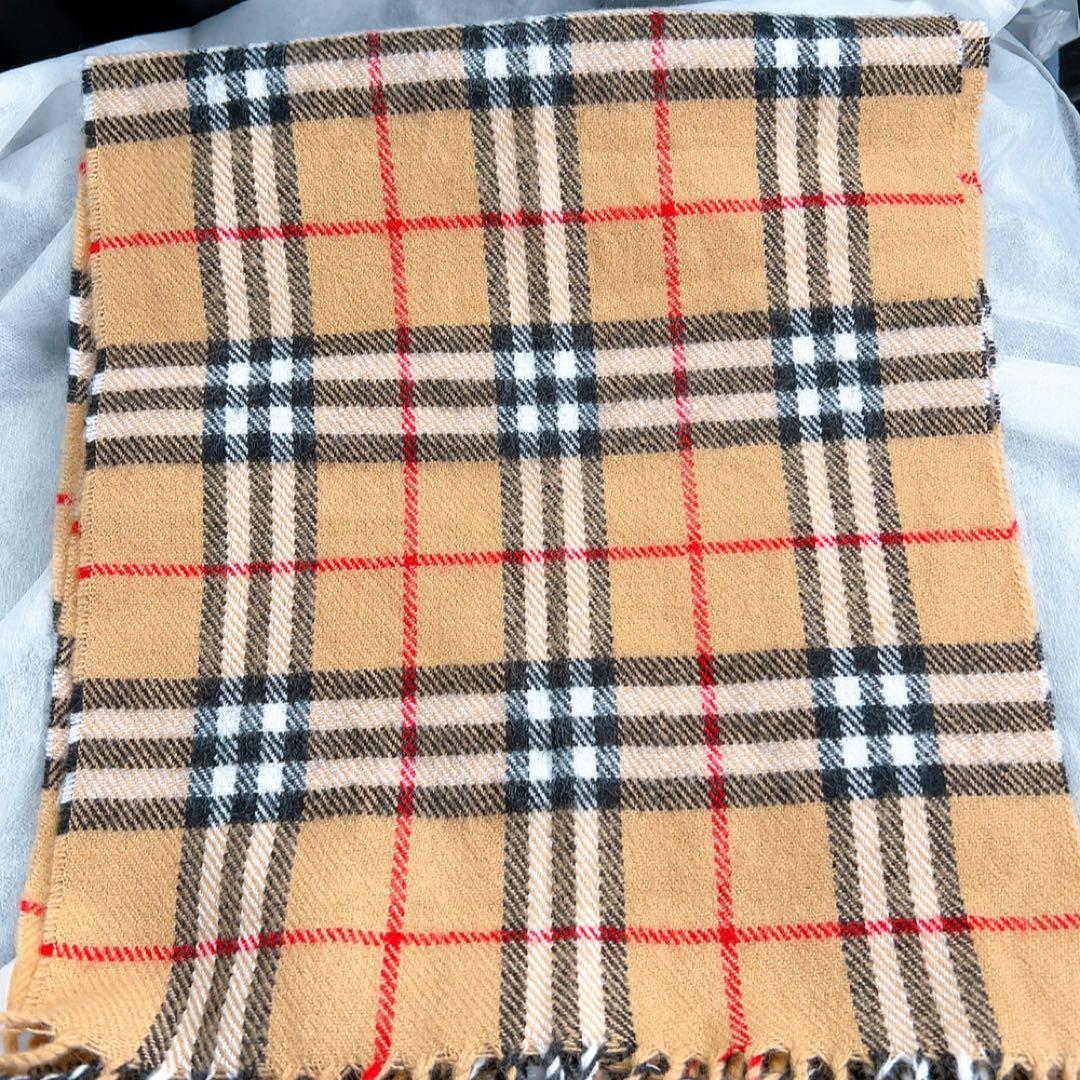 美品 バーバリーズ ノバチェック マフラー ラムウール キャメル 防寒　ストール