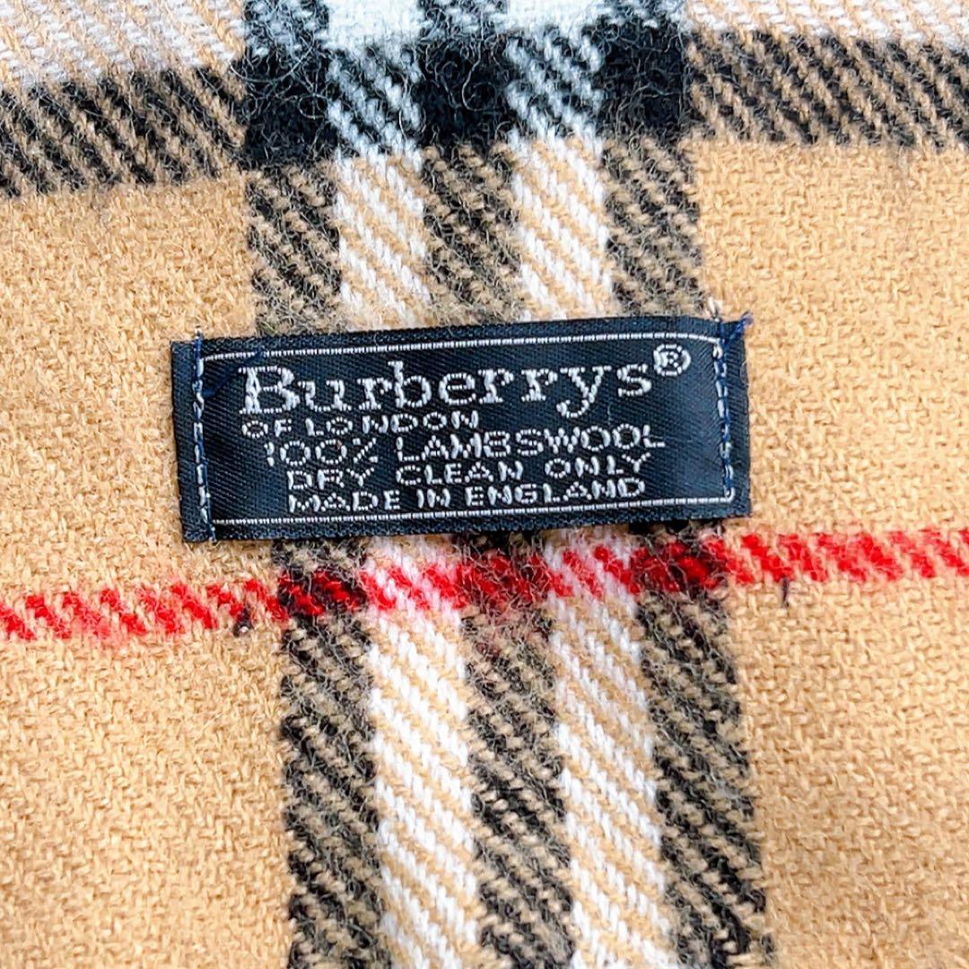 美品 バーバリーズ ノバチェック マフラー ラムウール キャメル 防寒　ストール