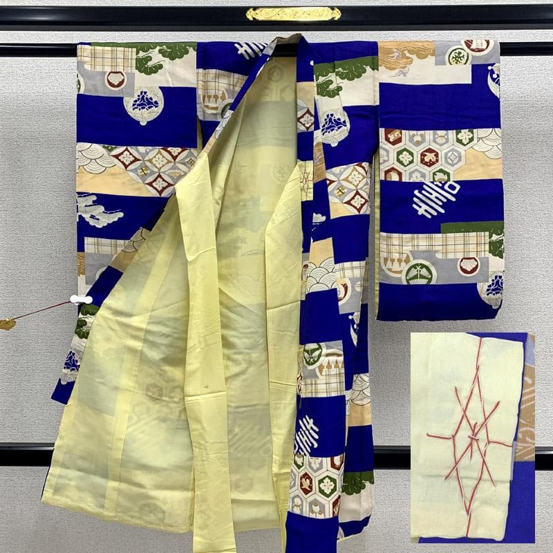 505ab54■七五三 お宮参り セミアンティーク着物&アンティーク被布■