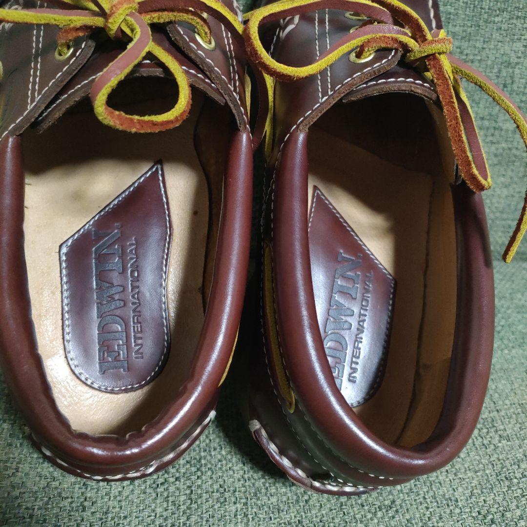 3eye風 EDWIN デッキシューズ レザー サイズ44 27.5cm相当